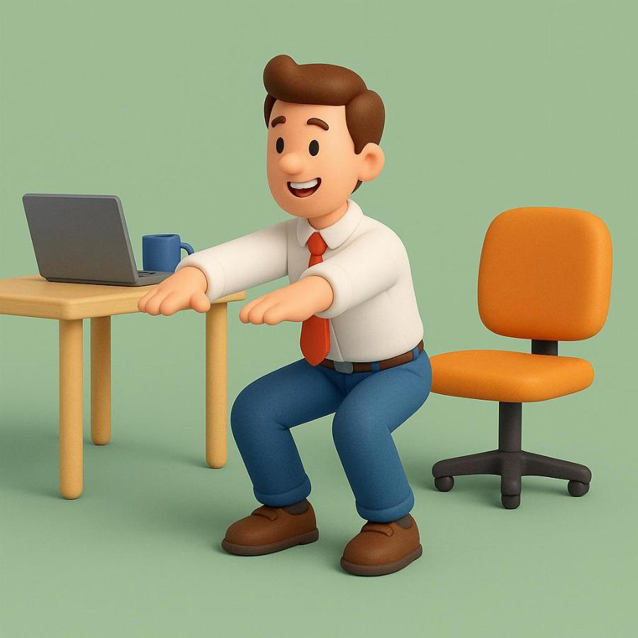 Приседания на рабочем месте картинка 1